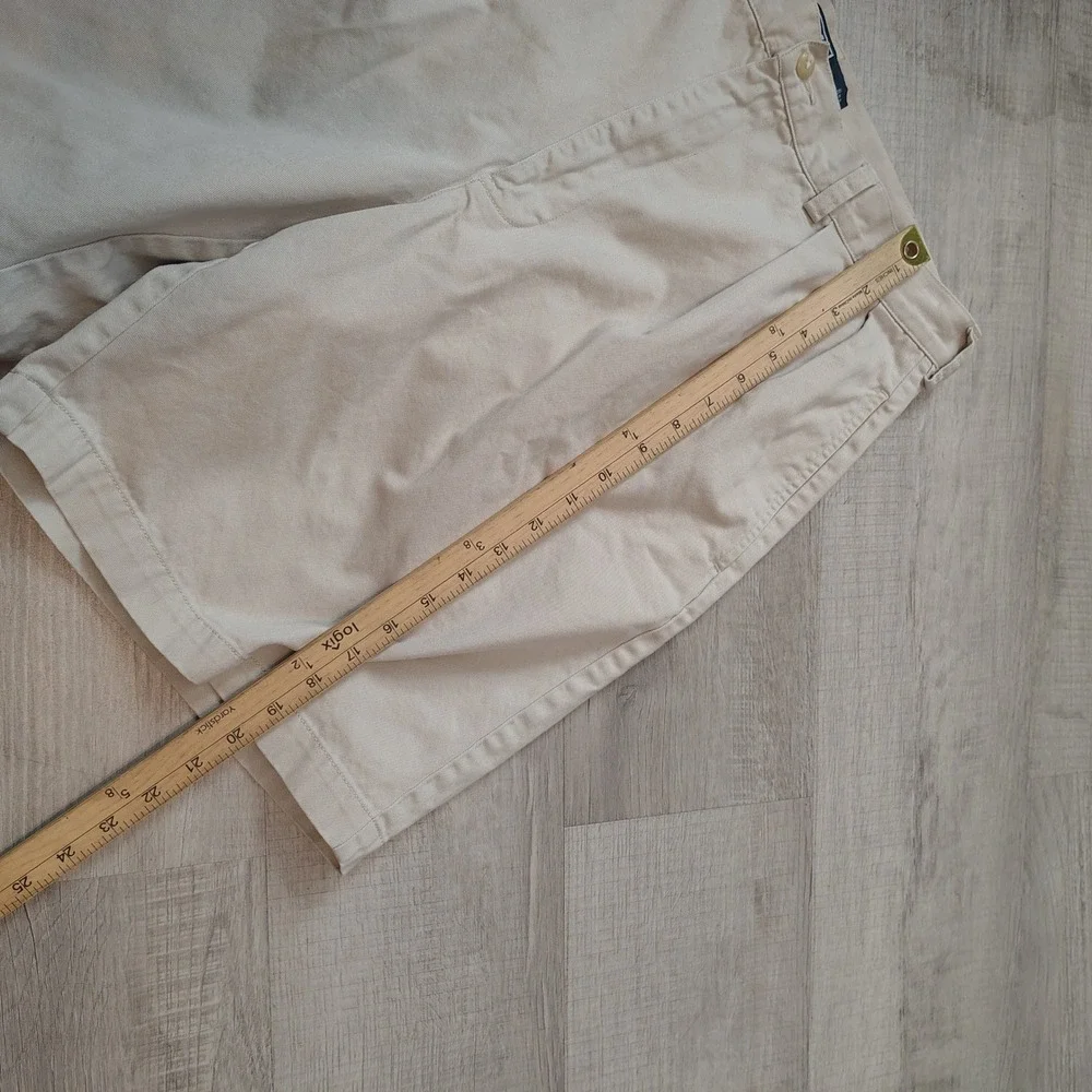Polo Ralph Lauren Tyler Short Mens 35 Khaki Tan Pleated Chino Cotton Shorts 9in
